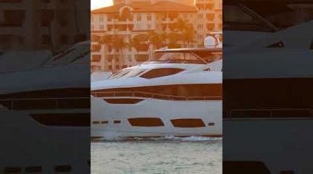 What a beauty! Share your thoughts on this incredible yacht! #YachtSpotting #MiamiBeach #Sunseeker