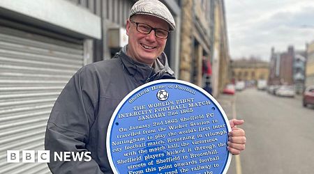 Blue plaque marks first football 'away' match