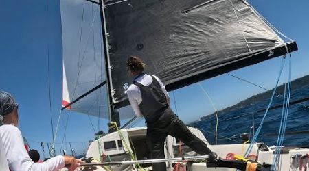 Jupiter (J99) under Kite after start in Rolex Sydney to Hobart Yacht Race 2024