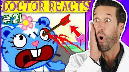 ER Doctor REACTS to Brutal Happy Tree Friends Injuries #21