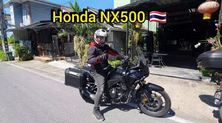 Riding around Phuket and testing Honda NX500 in Thailand.