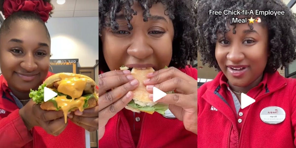 A Chick-fil-A worker who got millions of views with TikToks of her staff meals says the company stopped her from posting. Now she's quit to become a content creator.