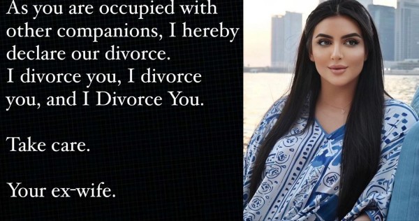 'I divorce you, I divorce you, I divorce you': Dubai princess's Instagram account announces split from husband