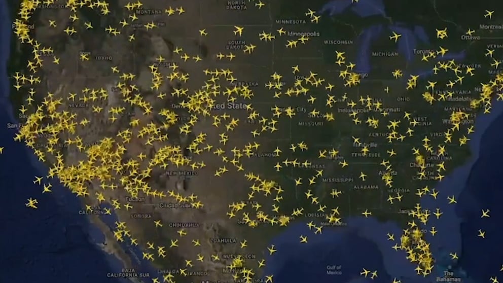 WATCH: Timelapse shows drop in US air travel amid wave of early morning IT outages