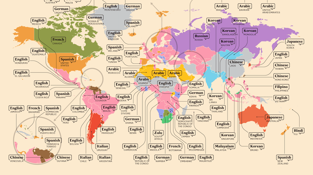 The Language Each Country Wants to Learn the Most, Mapped