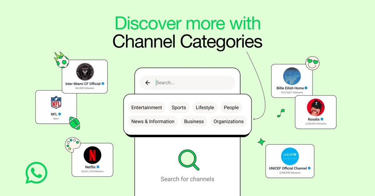 WhatsApp now lets users explore Channels by category