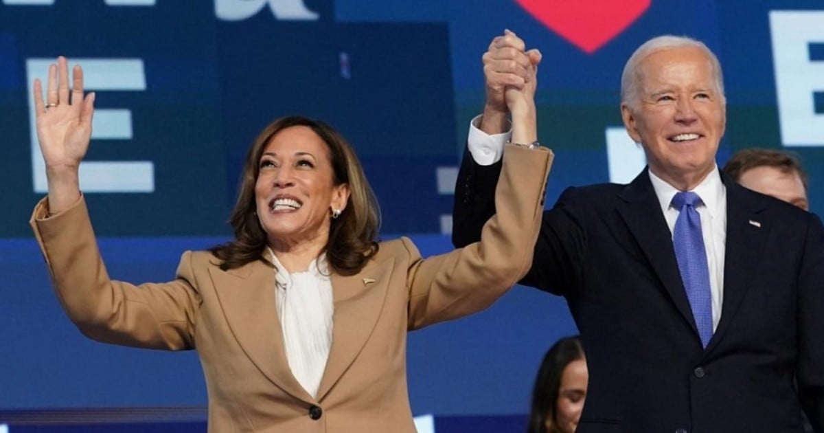 Harris says Biden 'courageous' for choosing to step aside