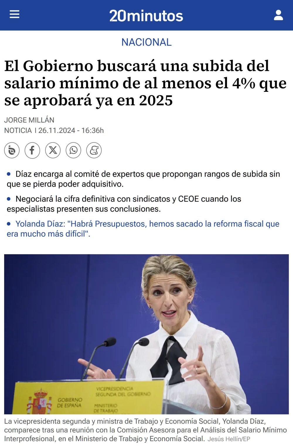 El Gobierno quiere volver a subir el SMI: 66 euros más al mes.