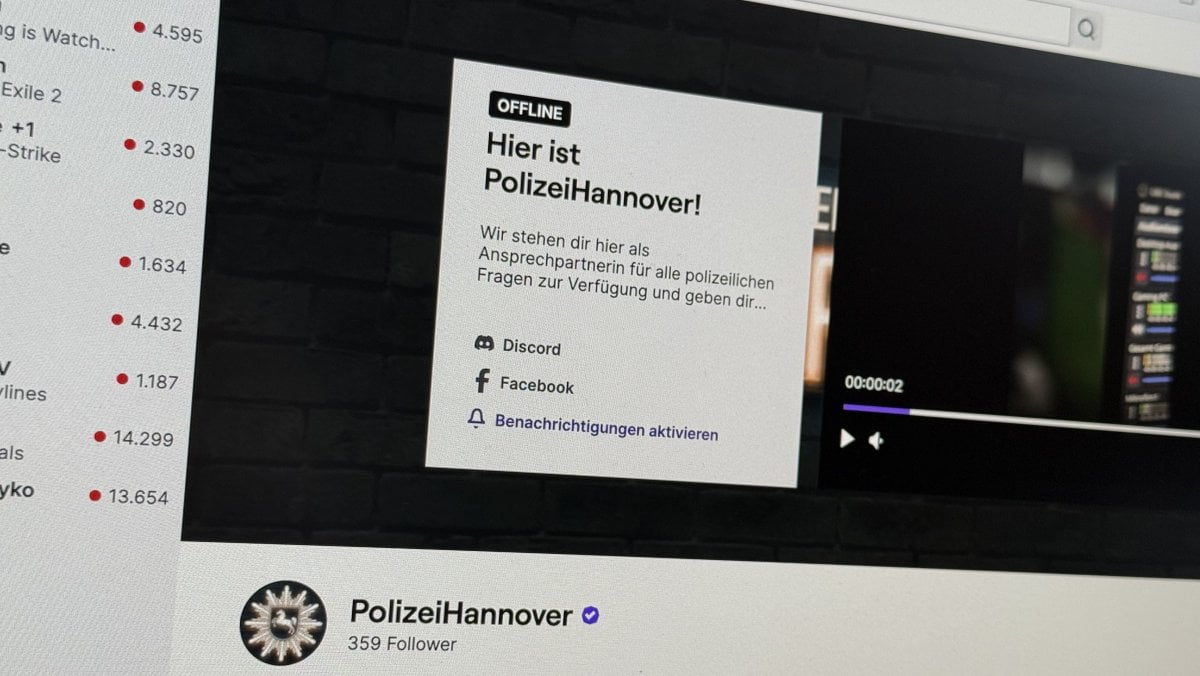 Zocken mit Polizisten: Polizei Hannover startet Twitch-Kanal