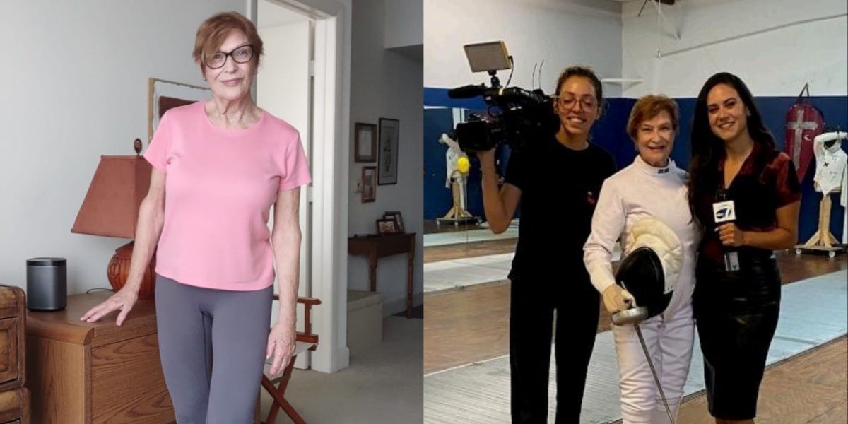 A 79-year-old exercises 4 times a week, including dancing and 3-hour fencing sessions. She shared 4 things that help her stay fit and motivated.